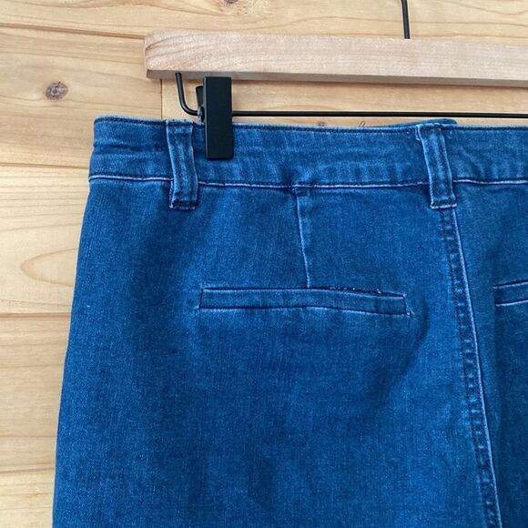 Design Lab Lord & Taylor Size 30 Cotton Blend Denim Lace Up Denim Shorts - Picture 6 of 9